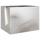 Planter Silver 62x47x46 cm Stainless Steel - Front View