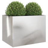 Planter Silver 62x47x46 cm Stainless Steel - Top-Down View