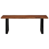 Coffee Table Honey Brown 110x55x40 cm Solid Wood Acacia - Front View