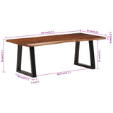Coffee Table Honey Brown 110x55x40 cm Solid Wood Acacia - Low Angle