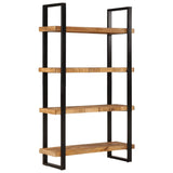 Bookcase 4-Tier 110x40x180 cm Solid Wood Mango and Iron - Front View