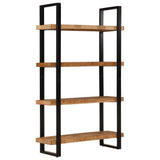 Bookcase 4-Tier 110x40x180 cm Solid Wood Mango and Iron - Rear View