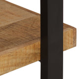 Bookcase 4-Tier 110x40x180 cm Solid Wood Mango and Iron - Close-Up Angle
