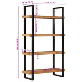 Bookcase 4-Tier 110x40x180 cm Solid Wood Mango and Iron - Extra Image
