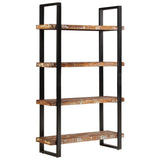 Bookcase 4-Tier 110x40x180 cm Solid Wood Reclaimed and Iron - Front View