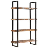 Bookcase 4-Tier 110x40x180 cm Solid Wood Reclaimed and Iron - Side View