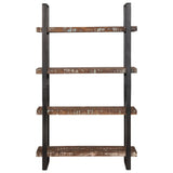 Bookcase 4-Tier 110x40x180 cm Solid Wood Reclaimed and Iron - Top-Down View