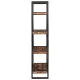 Bookcase 4-Tier 110x40x180 cm Solid Wood Reclaimed and Iron - 45-Degree Angle