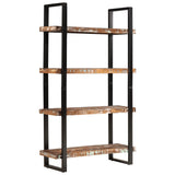 Bookcase 4-Tier 110x40x180 cm Solid Wood Reclaimed and Iron - Rear View