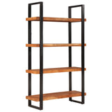 Bookcase 4-Tier 110x40x180 cm Solid Wood Acacia and Iron - Front View
