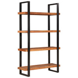Bookcase 4-Tier 110x40x180 cm Solid Wood Acacia and Iron - Side View