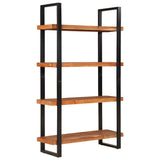 Bookcase 4-Tier 110x40x180 cm Solid Wood Acacia and Iron - Rear View