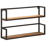 Wall Shelf 90x20x55 cm Solid Wood Mango and Iron - Extra Image