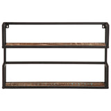 Wall Shelf 90x20x55 cm Solid Wood Reclaimed and Iron