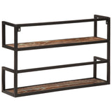 Wall Shelf 90x20x55 cm Solid Wood Reclaimed and Iron - Side View