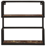 Wall Shelf 55x20x55 cm Solid Wood Reclaimed and Iron - Front View