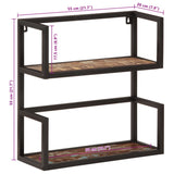 Wall Shelf 55x20x55 cm Solid Wood Reclaimed and Iron - Close-Up Angle