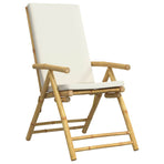 4 Piece Folding Garden Chairs with Cream White Cushions