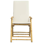4 Piece Folding Garden Chairs with Cream White Cushions