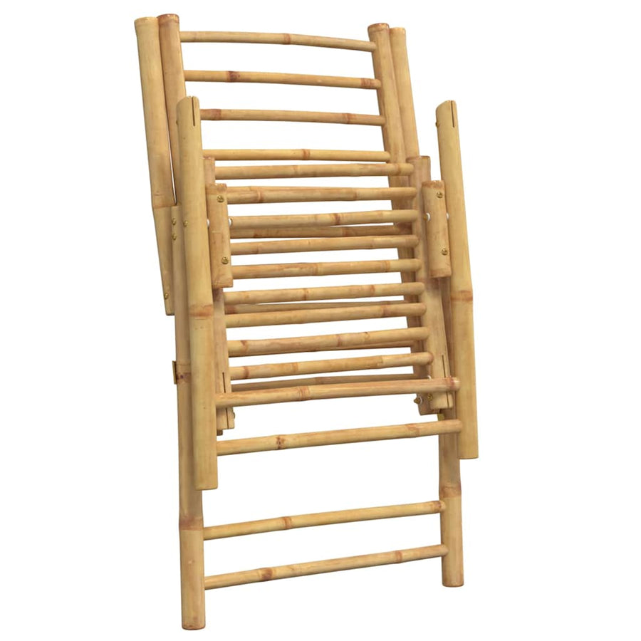 4 Piece Folding Garden Chairs with Cream White Cushions