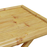 3 Piece Folding Bistro Set with Cream White Cushions Bamboo - Extra Image