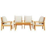 5 Piece Garden Lounge Set with Cushions Solid Wood Acacia - Side View