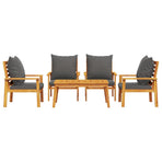 5 Piece Garden Lounge Set with Cushions Solid Wood Acacia
