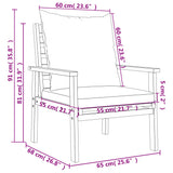 3 Piece Garden Lounge Set with Cushions Solid Wood Acacia - Extra Image