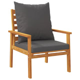 3 Piece Garden Lounge Set with Cushions Solid Wood Acacia - 45-Degree Angle