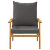 3 Piece Garden Lounge Set with Cushions Solid Wood Acacia - Rear View