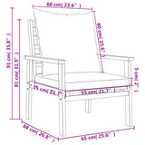 3 Piece Garden Lounge Set with Cushions Solid Wood Acacia - Extra Image