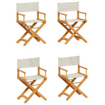 4 Piece Folding Chairs Cream White Fabric