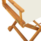 4 pcs Folding Garden Chairs Cream White Fabric - Low Angle