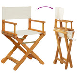 6 pcs Folding Garden Chairs Cream White Fabric - Close-Up Angle