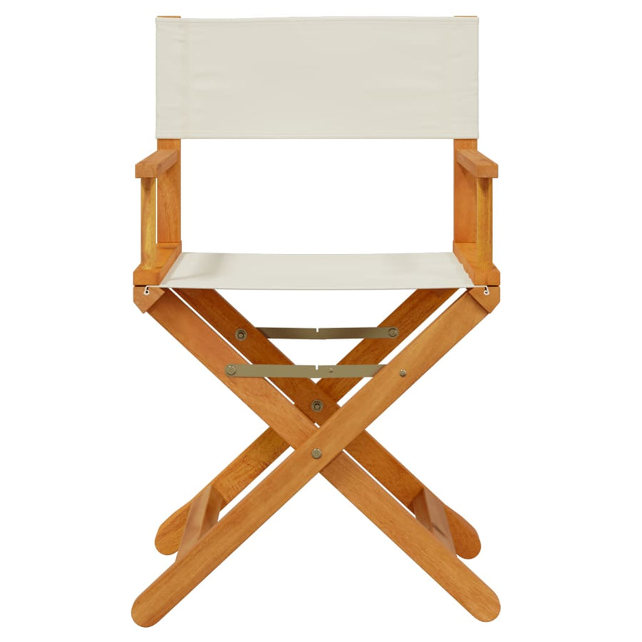 8 Piece Folding Chairs Cream White Fabric