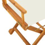 8 pcs Folding Garden Chairs Cream White Fabric - Low Angle