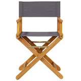 8 pcs Folding Garden Chairs Dark Grey Fabric - Top-Down View