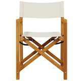 4 pcs Folding Garden Chairs Cream White Fabric - Side View