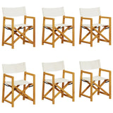 6 pcs Folding Garden Chairs Cream White Fabric
