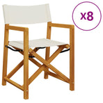 8 Piece Folding Chairs Cream White Fabric