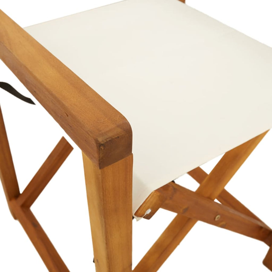 8 Piece Folding Chairs Cream White Fabric