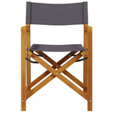 8 pcs Folding Garden Chairs Dark Grey Fabric - Side View