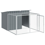 Dog House with Run Anthracite 153x194x110 cm Galvanised Steel - Top-Down View