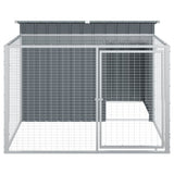 Dog House with Run Anthracite 153x194x110 cm Galvanised Steel - 45-Degree Angle