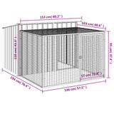 Dog House with Run Anthracite 153x194x110 cm Galvanised Steel - Extra Image