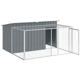 Dog House with Run Anthracite 197x194x110 cm Galvanised Steel - Top-Down View