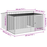 Dog House with Run Anthracite 197x194x110 cm Galvanised Steel - Extra Image
