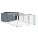 Dog House with Run Anthracite 197x396x110 cm Galvanised Steel - Top-Down View