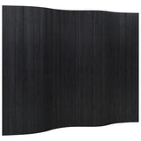Room Divider Black Width 250 cm Height 165 cm Bamboo - Front View