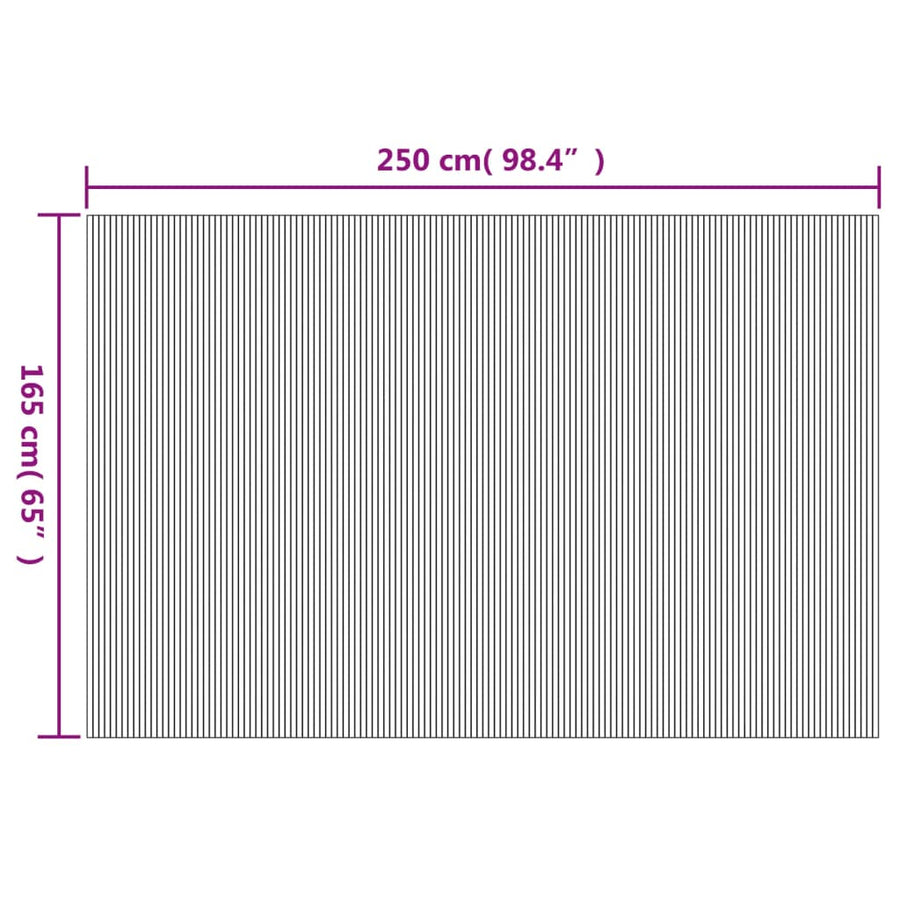 Room Divider Brown Width 250 cm Height 165 cm Bamboo